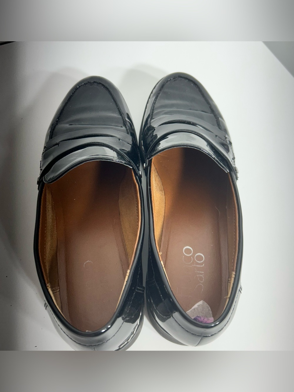 Franco Sarto Women’s Black Patent Leather Slip-On Loafers Size 8.5 - Picture 5 of 14